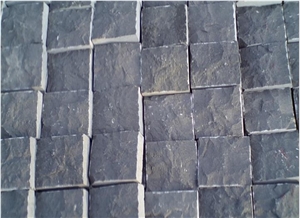 Black Granite Cobbles G684 Cobbles, G684 Cubes, Black Cobbles on Mesh