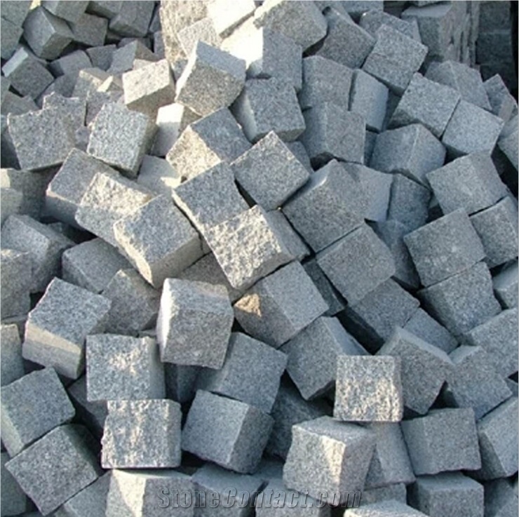 Cheap G603 Sesame White Granite Cobbles and Cubes