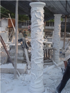 Hand Carved Natural Stone Outdoor Column and Pillars (Roman Column, Marble Column, Granite Column)