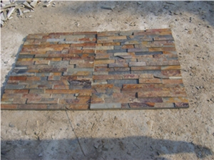Natural Rusty Slate Veneer Stacked Ledge Culture Stone, China Red Slate Cultured Stone