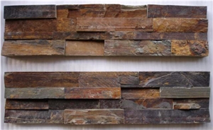 Natural Rusty Slate Veneer Stacked Ledge Culture Stone, China Red Slate Cultured Stone
