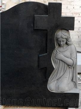 Popular Style Granite Angel Heart Headstone Monument Tombstone, Black Granite Monument & Tombstone