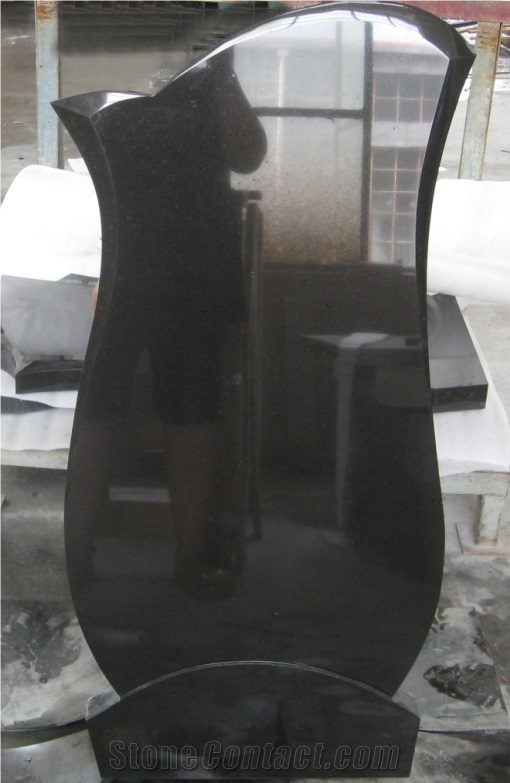 Shanxi Black Tombstone Style for East Europe Market, Black Granite Monument & Tombstone