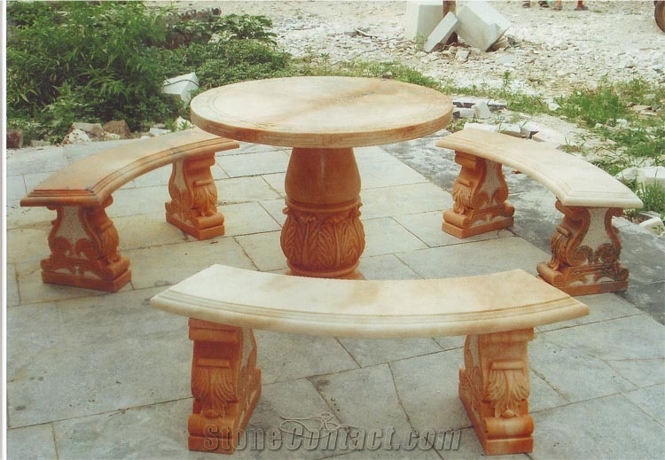 Benches Garden Stone Tables And Chairs, Stone Garden Table And Stools