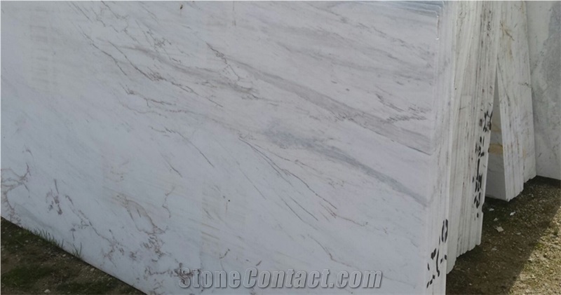 Marble Pp Slabs & Tiles, White with Grey Lines Marble Slabs & Tiles