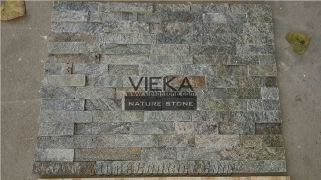 Quartzite Culture Stone Panel,Wall Panel,Ledge Stone,Veneer,Stacked Stone for Wall Cladding 60x15cm Retangle