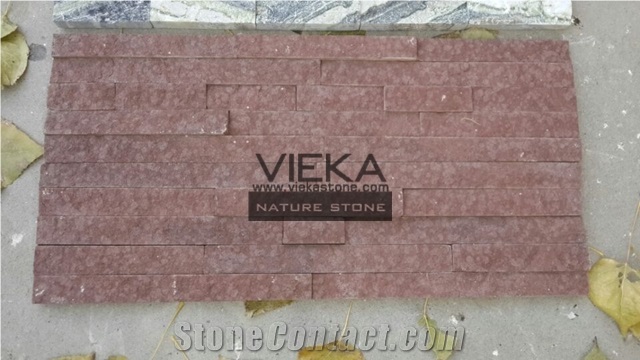 Red Sandstone Red Sandstone Culture Stone Panel,Wall Panel,Ledge Stone,Veneer,Stacked Stone for Wall Cladding 60x15cm Retangle