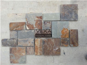 Rusty Slate,Multicolor Slate Mosaic Pattern