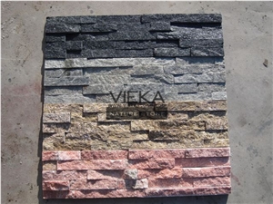 Slate & Quartzite Culture Stone Panel,Wall Panel,Ledge Stone,Veneer,Stacked Stone for Wall Cladding 60x15cm Retangle