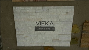 Whte Quartzite Culture Stone Panel,Wall Panel,Ledge Stone,Veneer,Stacked Stone for Wall Cladding 60x15cm Retangle