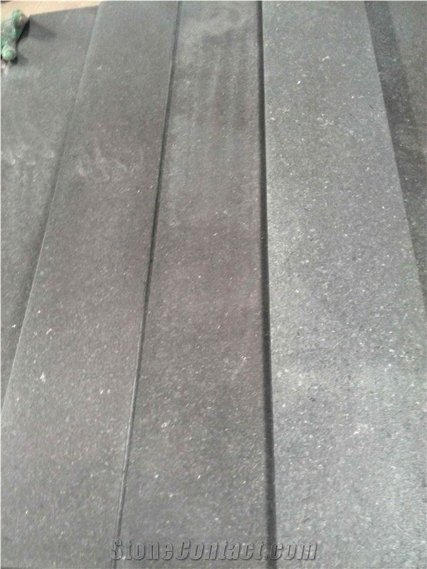 Mongolia Black Basalt Leather Surface Slabs