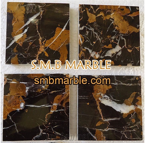 Black & Gold Marble (Pakistani Portoro) Tiles