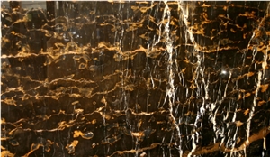 Black & Gold (Pakistani Portoro) Polished Marble Slabs, Flooring and Covering
