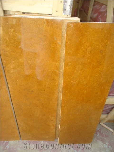 Inca Gold (Golden Camel) Polished Marble Tiles for Interior Floor Designing - Pakistan