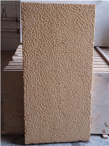 Sandstone Bush Hammered Slabs, Risers, Steps, Yellow Pakistan Sandstone Tiles & Slabs