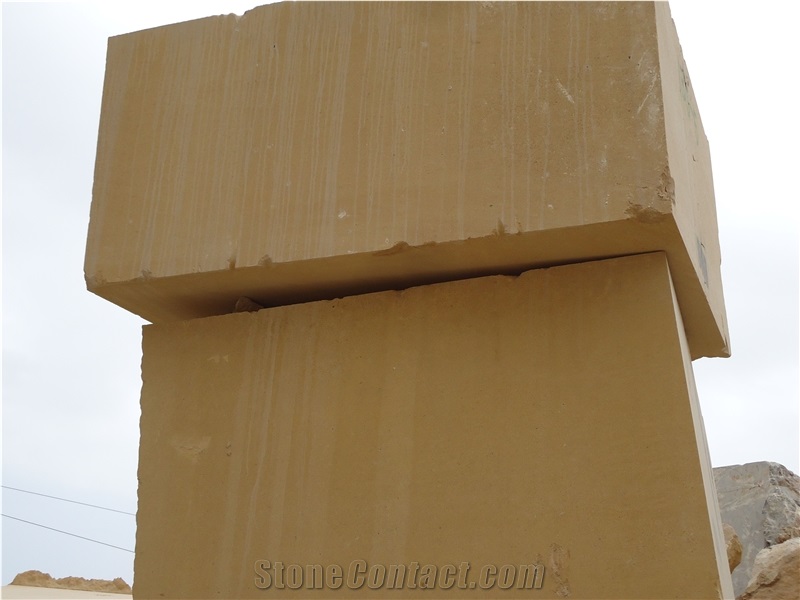 Sandstone Uncut Blocks from Pakistan at Low Rates, Yellow Sandstone Blocks
