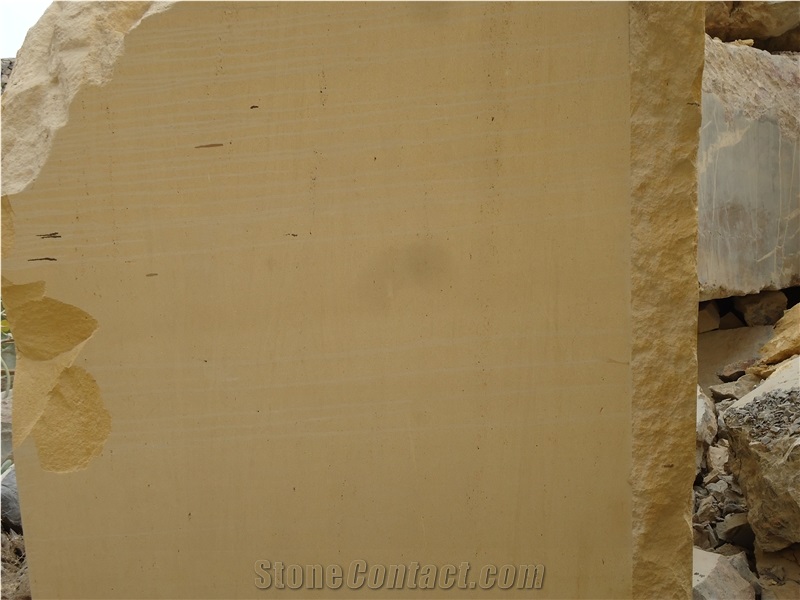 Sandstone Yellow Mango Matt Big Size Blocks from Pakistan - Smb Marble