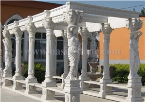 Beige Marble Sculptured Columns