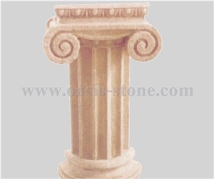 Grey Marble Sculptured Columns