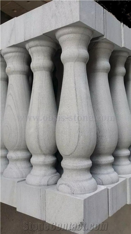 Grey Marble Sculptured Columns