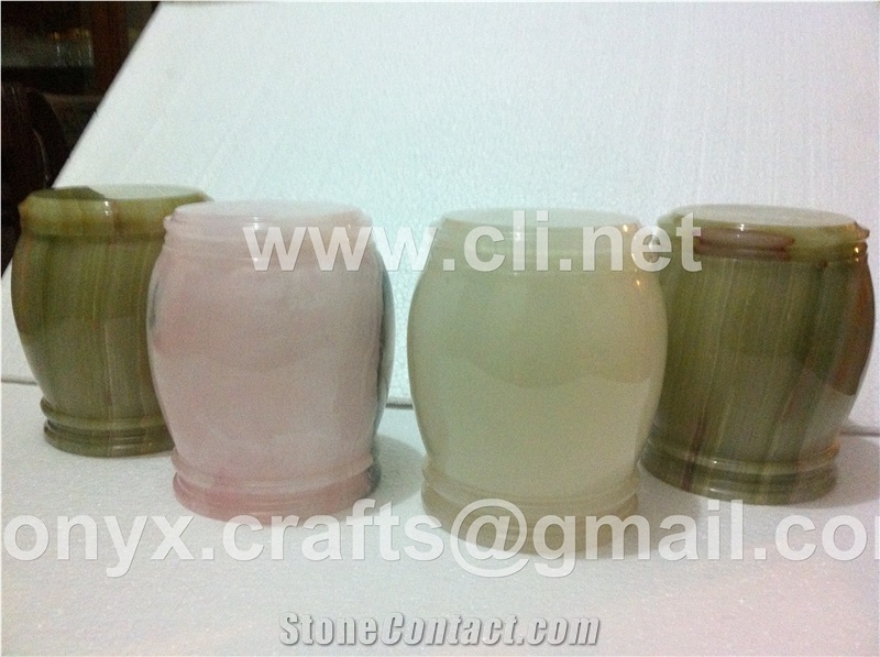 Pink Onyx Urns, Mono Pakistan Onyx Urn,Vase & Benc