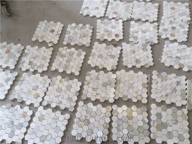Fargo Afyon White Marble Mosaic Tiles