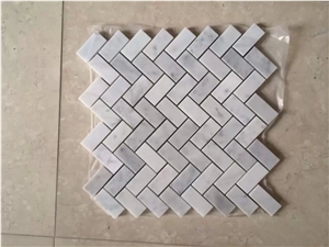 Fargo Bianco Carrara White Marble Mosaic Tiles