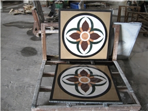 Fargo Crema Marfil Marble Waterjet Medallions/Patterns Carpet Medallions Square or Round Floor Medallions