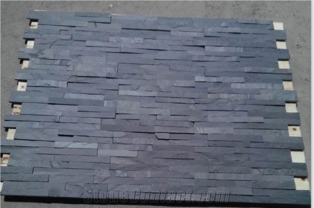 Fargo Cultured Stone Xingzi Black Slate Shape Panels Chinese Black Slate Wall Crazy Cladding Natural Stone Wall Decor Veneers