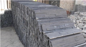 Fargo Cultured Stone Xingzi Black Slate Shape Panels Chinese Black Slate Wall Crazy Cladding Natural Stone Wall Decor Veneers