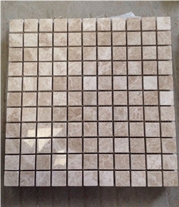 Fargo Mosaic Stone Tiles Emperador Light Marble Polished Wall/Floor Mosaic Tiles