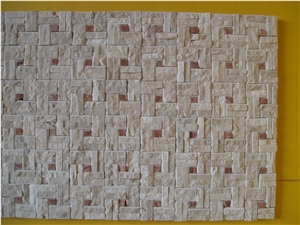Fargo Natural Split Surface Beige or White Marble Mosaic Tiles