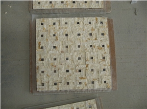 Fargo Natural Split Surface Beige or White Marble Mosaic Tiles