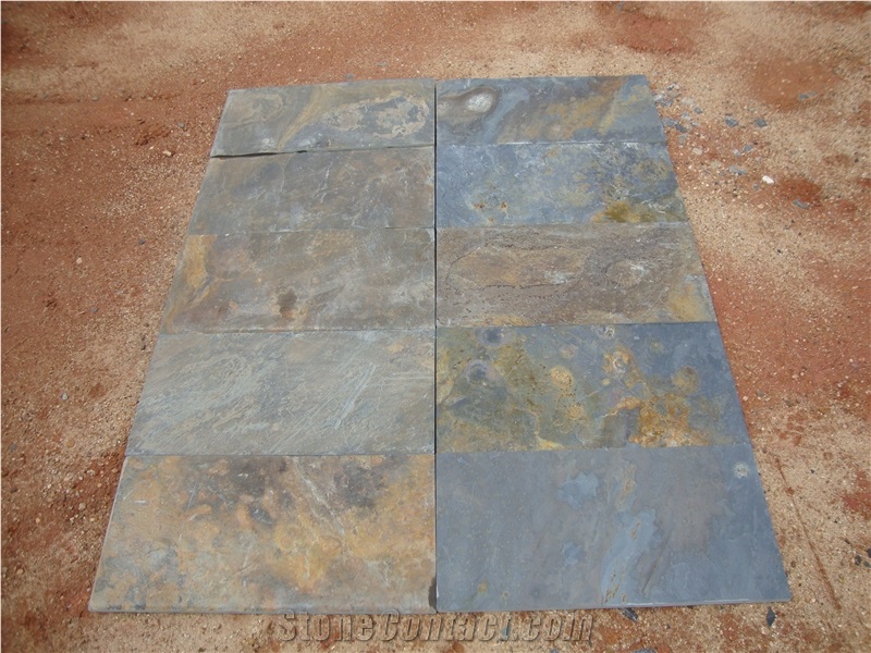 Fargo Slate Tiles for Flooring/Walling Chinese Multi-Color Slate Tiles Rusty Slate Tiles, Jiangxi Multicolor Slate