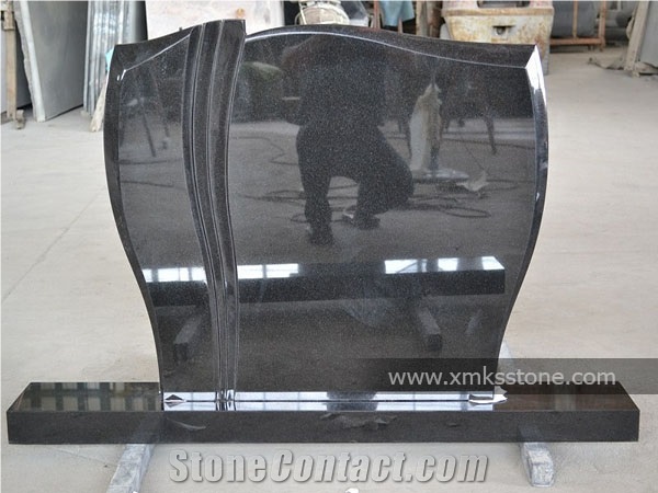 Polished Shanxi Black Granite Tombstone & Monument