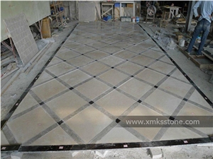 Square Polished Water-Jet Marble Inlay for Floor