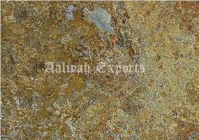 Golden Slate Tiles & Slabs, Yellow Polished Slate Floor Tiles, Wall Tiles