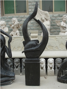 Black Limestone Abstract Statue