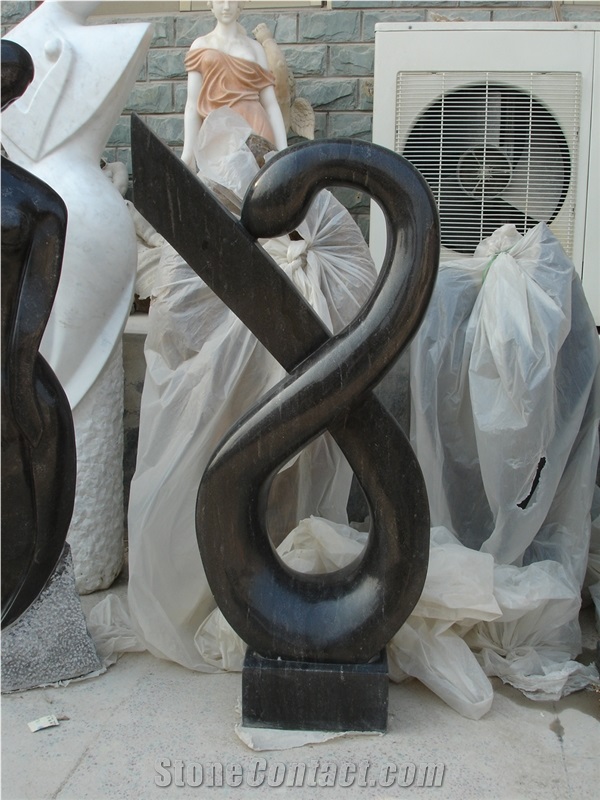 Black Limestone Abstract Statue