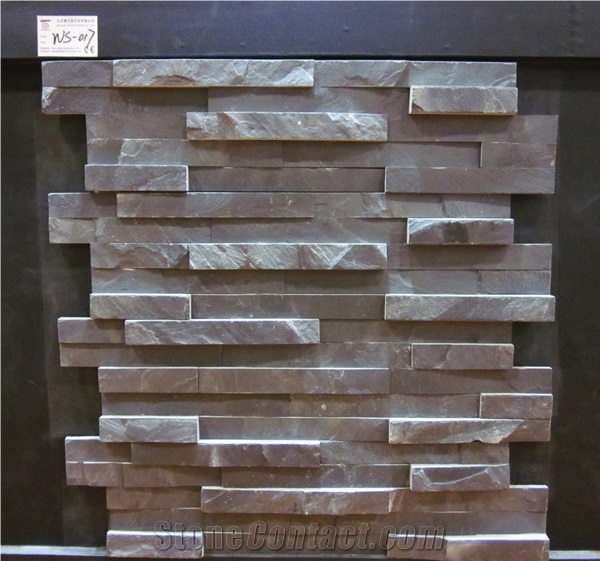 Black Slate Flexible Stone Veneer, Chinese Natural Ledge Stone