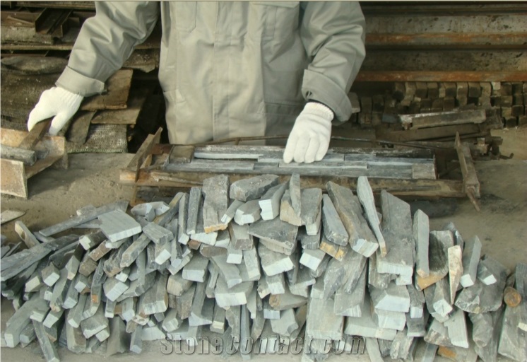 Black Slate Flexible Stone Veneer, Chinese Natural Ledge Stone