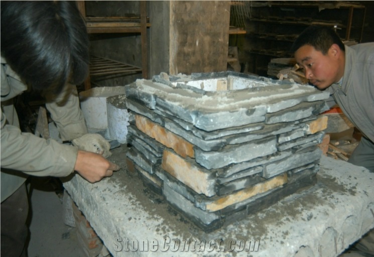 Black Slate Flexible Stone Veneer, Chinese Natural Ledge Stone