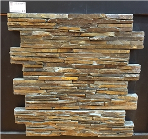 China Yellow Slate Cement Cultured Stone Wall Stone Bss-012