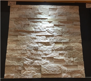 De-12 White Quartzite Wall Cladding, Ledge Stone, Fieldstone
