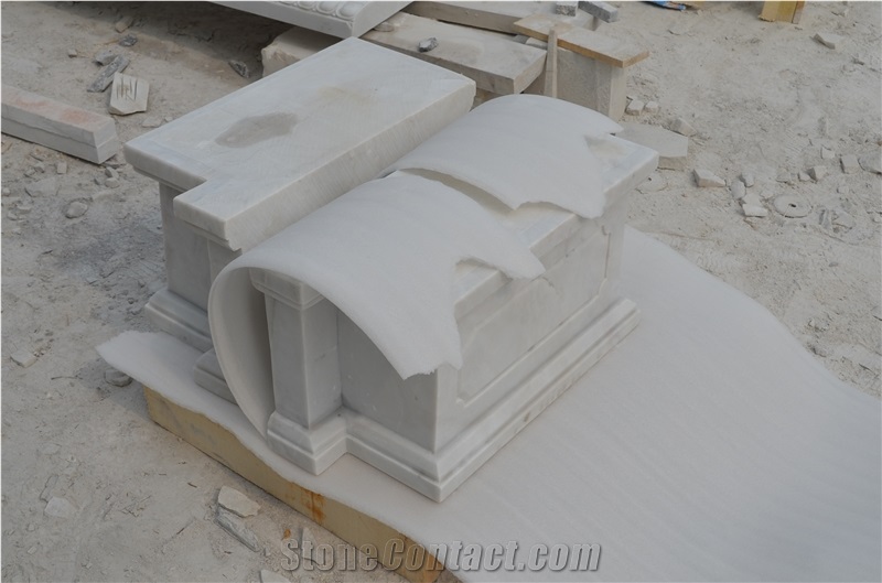 Hand Carved Solid White Marble Door Surround