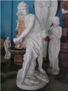 Hand Carved White Jade Marble Statue Sculpture