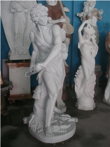 Hand Carved White Jade Marble Statue Sculpture