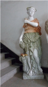 Mix Color Marble Lady Statue & Sculpture