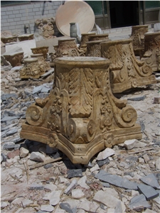 Roman Capital Travertine Column
