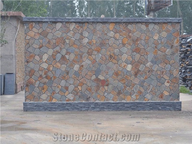 S112 Rust Slate Stone Random Flagstone Mats